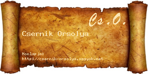 Csernik Orsolya névjegykártya